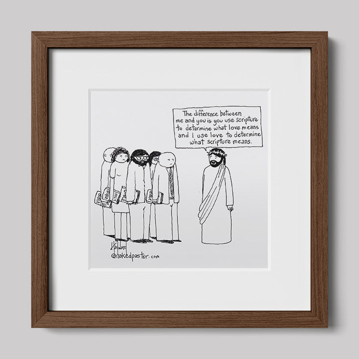 Love Versus the Bible Print-Cartoons-nakedpastor