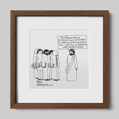 Love Versus the Bible Print-Cartoons-nakedpastor