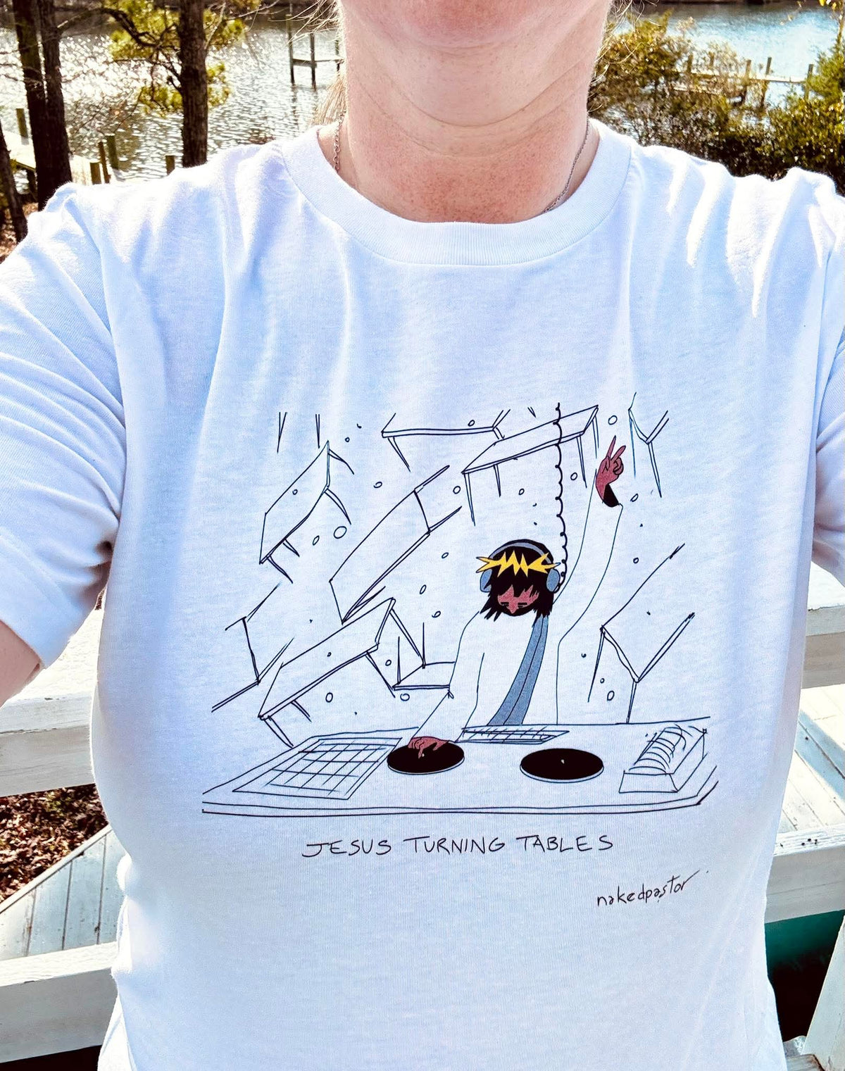 Jesus Turning Tables T-Shirt-Shirts-nakedpastor