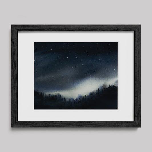 The Night is My Friend Watercolor Print-Paintings-nakedpastor