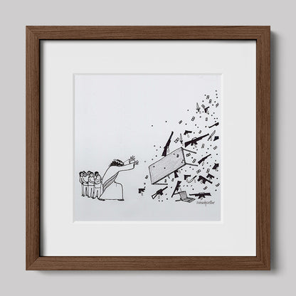 No Weapon Shall Prosper Cartoon Print-Cartoons-nakedpastor