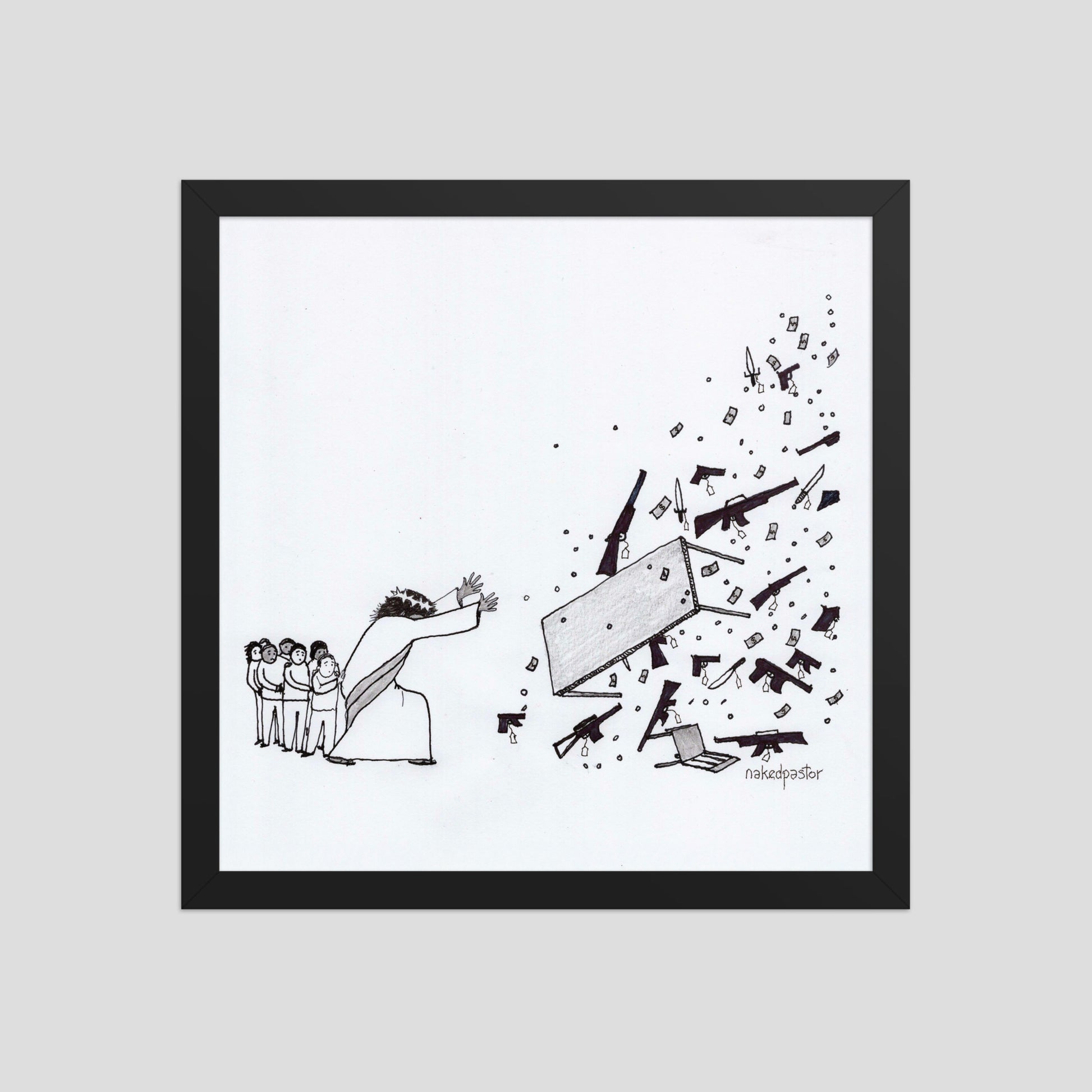 No Weapon Shall Prosper Cartoon Print-Cartoons-nakedpastor