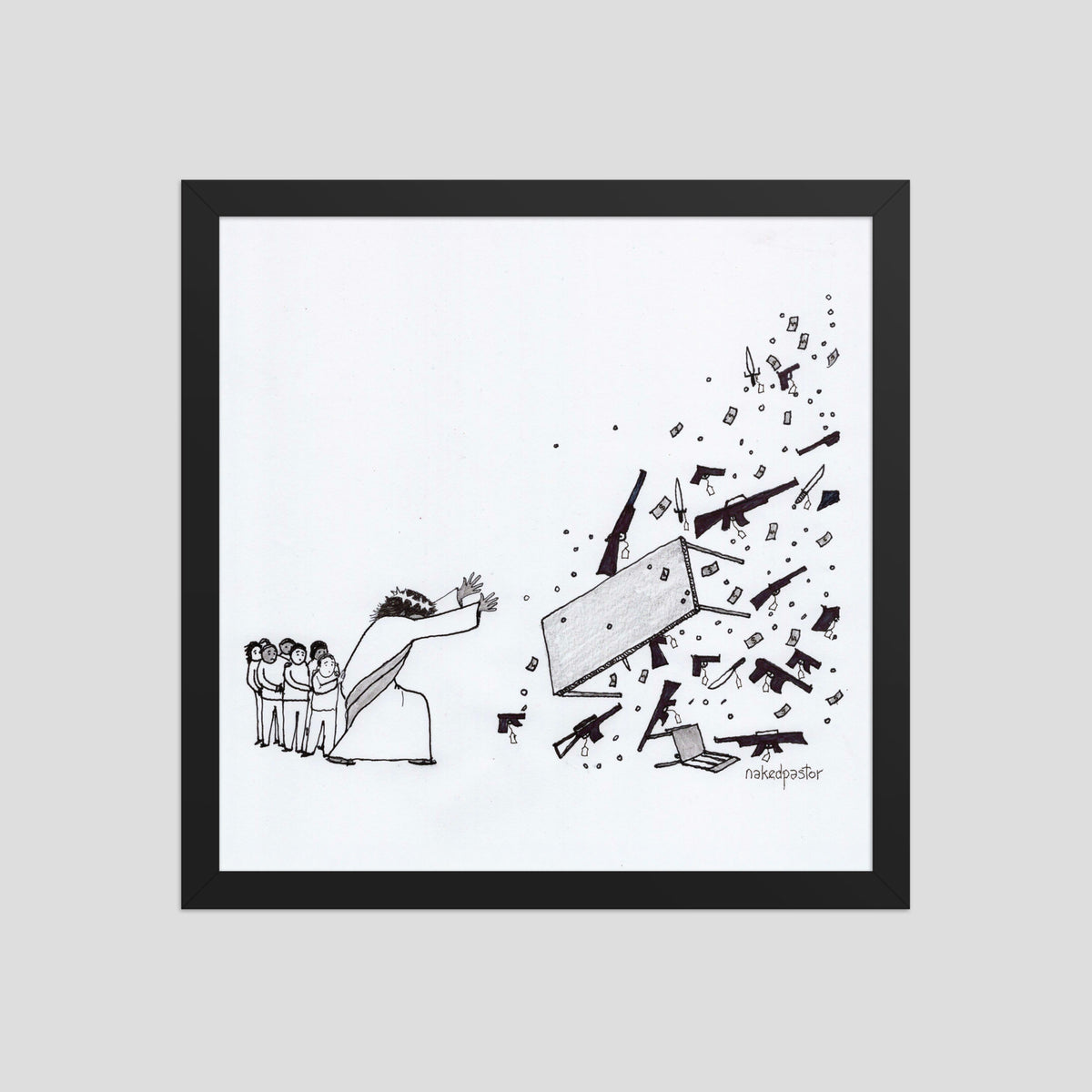 No Weapon Shall Prosper Cartoon Print-Cartoons-nakedpastor