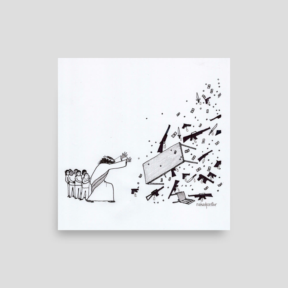 No Weapon Shall Prosper Cartoon Print-Cartoons-nakedpastor