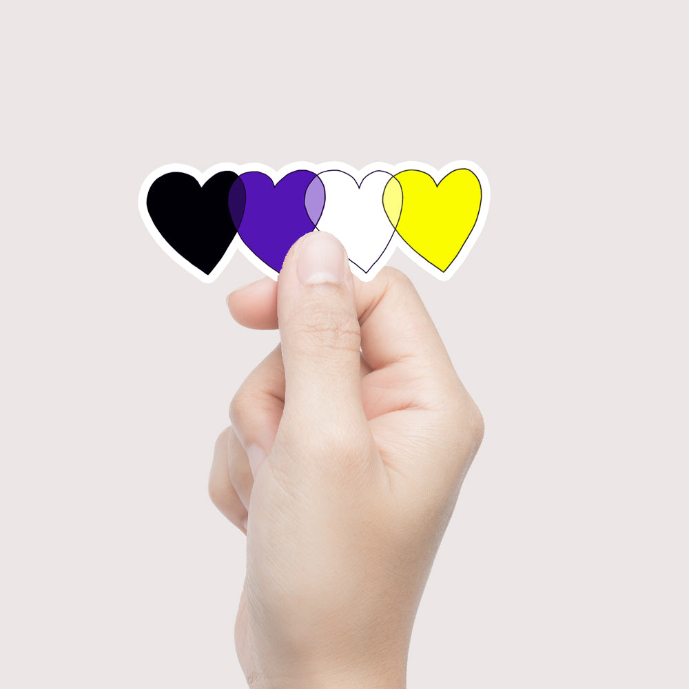 Hearts Non Binary Sticker-Stickers-nakedpastor