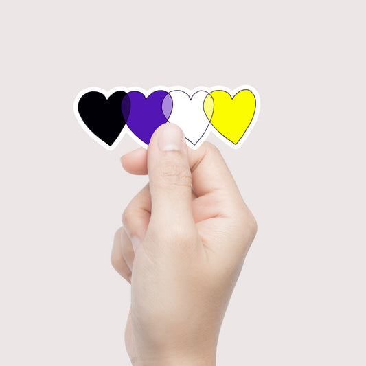 Hearts Non Binary Sticker-Stickers-nakedpastor