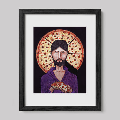 The Pizza Christ Image of Christ Print-Drawings-nakedpastor