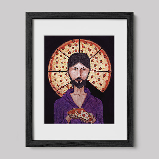 The Pizza Christ Image of Christ Print-Drawings-nakedpastor
