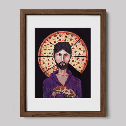 The Pizza Christ Image of Christ Print-Drawings-nakedpastor