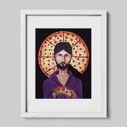 The Pizza Christ Image of Christ Print-Drawings-nakedpastor