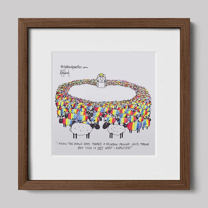 The Rainbow Around God's Throne Print-Cartoons-nakedpastor