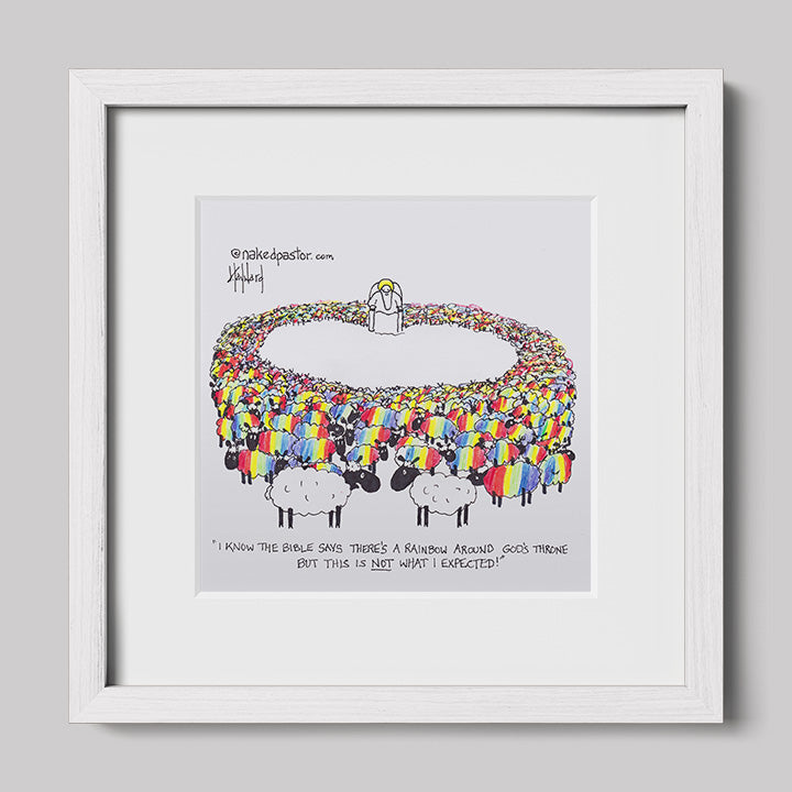 The Rainbow Around God's Throne Print-Cartoons-nakedpastor
