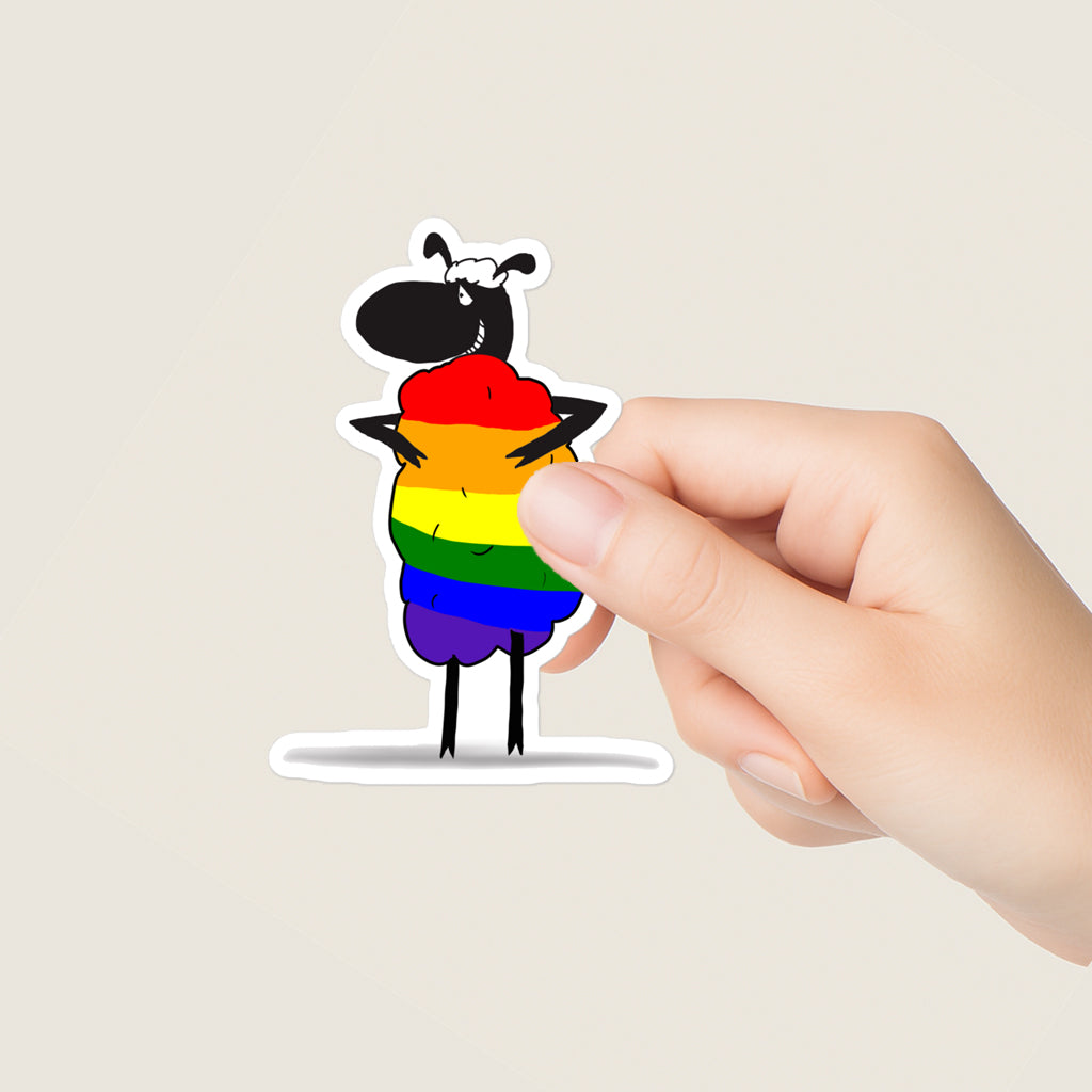 Rainbow Sheep Sticker-Stickers-nakedpastor