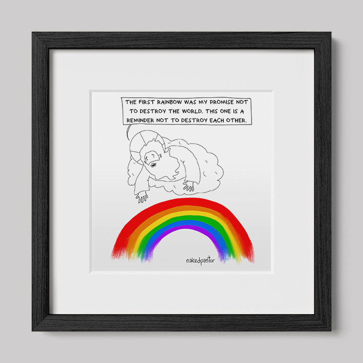Rainbow Reminder Art Print-Cartoons-nakedpastor
