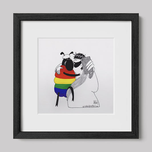 Jesus and the Rainbow Sheep Selfie Print-Cartoons-nakedpastor