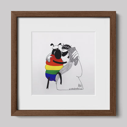 Jesus and the Rainbow Sheep Selfie Print-Cartoons-nakedpastor