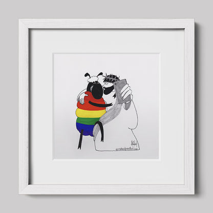 Jesus and the Rainbow Sheep Selfie Print-Cartoons-nakedpastor