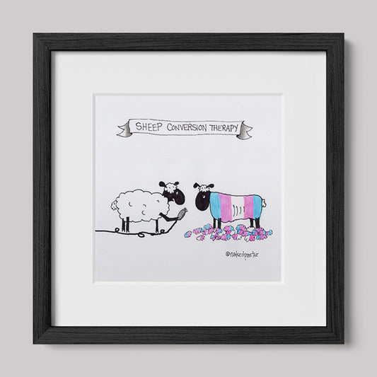 Sheep Conversion Therapy, Trans Version Print-Cartoon-nakedpastor