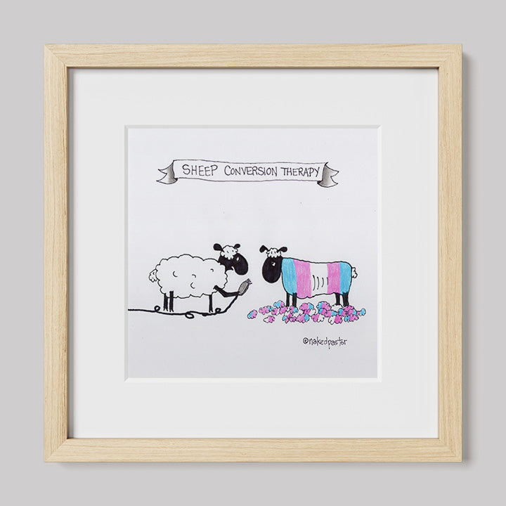 Sheep Conversion Therapy, Trans Version Print-Cartoon-nakedpastor