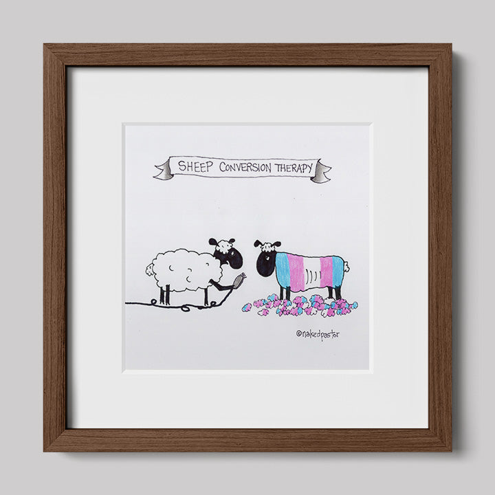 Sheep Conversion Therapy, Trans Version Print-Cartoon-nakedpastor