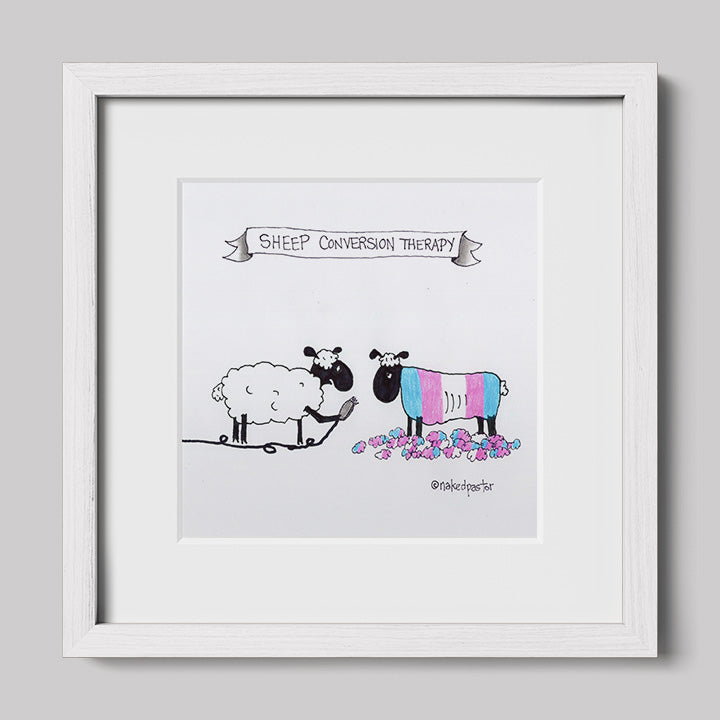 Sheep Conversion Therapy, Trans Version Print-Cartoon-nakedpastor
