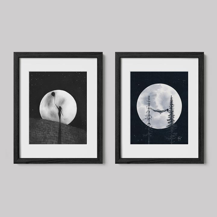 Sophia Between Worlds Framed Art Print Set-Drawing-nakedpastor
