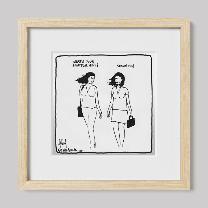 Swearing as a Spiritual Gift Cartoon Print-Cartoons-nakedpastor