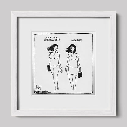 Swearing as a Spiritual Gift Cartoon Print-Cartoons-nakedpastor