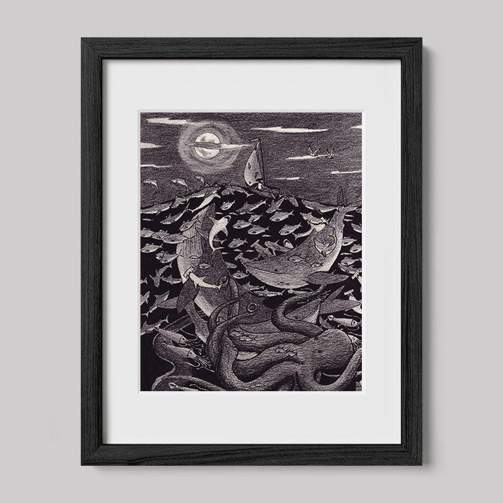 The Voyage of Saint Brendan Pen and Pencil Print-Drawings-nakedpastor