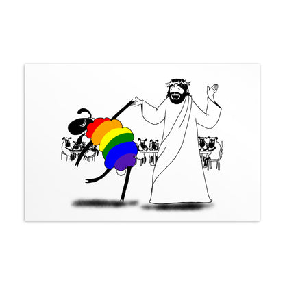 Jesus Dances with the LGBTQ Sheep Mini Print-nakedpastor