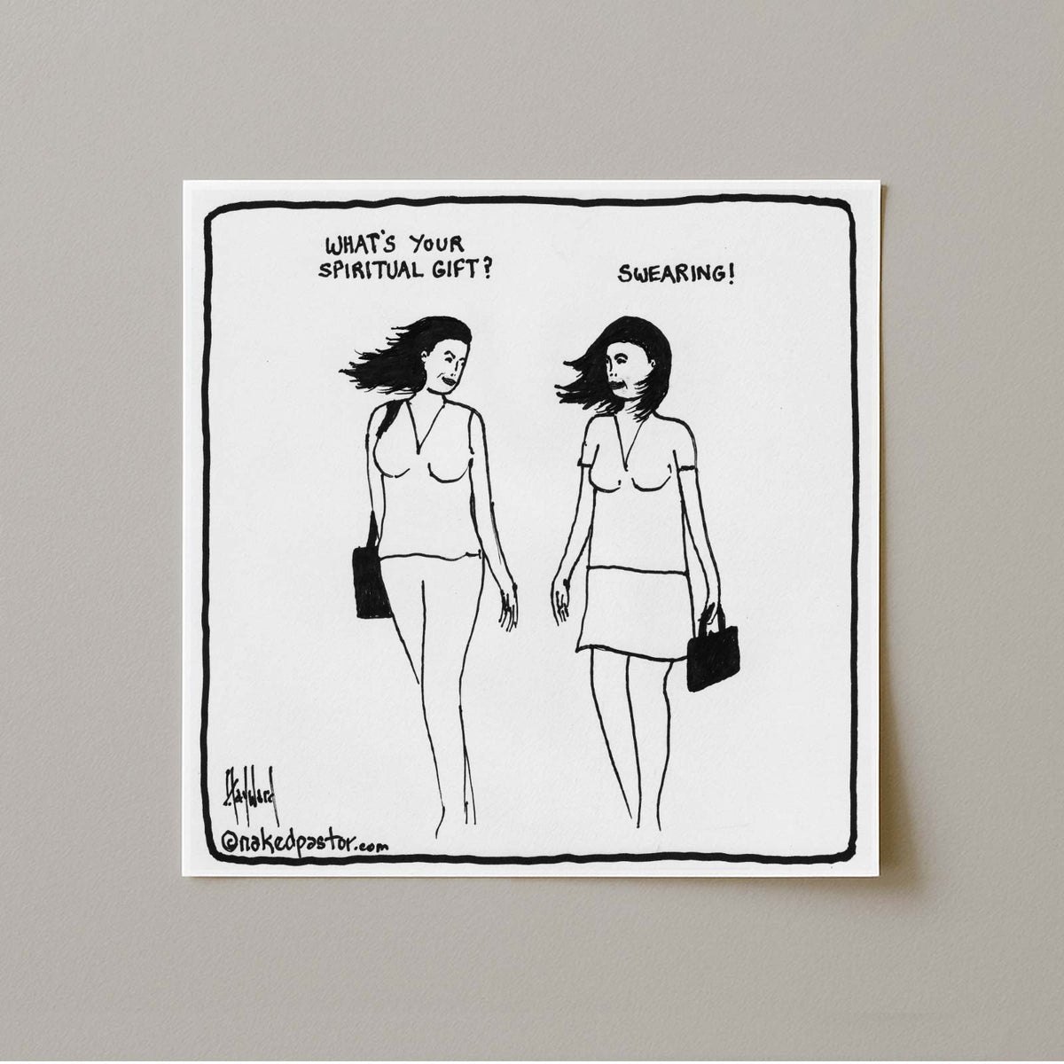 Swearing as a Spiritual Gift Cartoon Print-Cartoons-nakedpastor