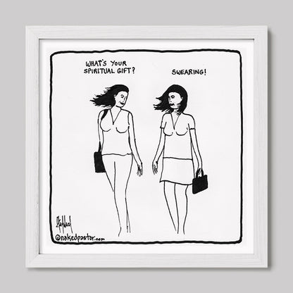 Swearing as a Spiritual Gift Cartoon Print-Cartoons-nakedpastor
