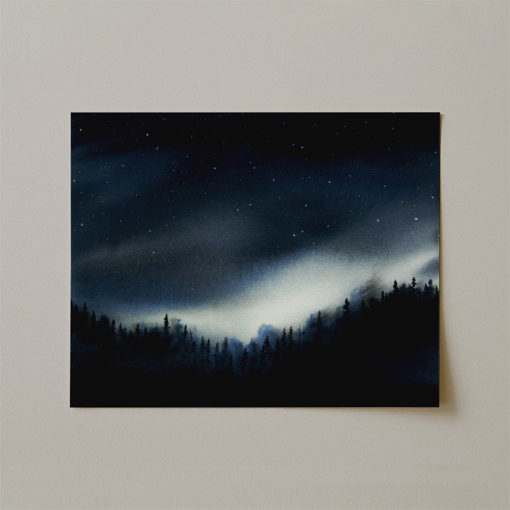 The Night is My Friend Watercolor Print-Paintings-nakedpastor