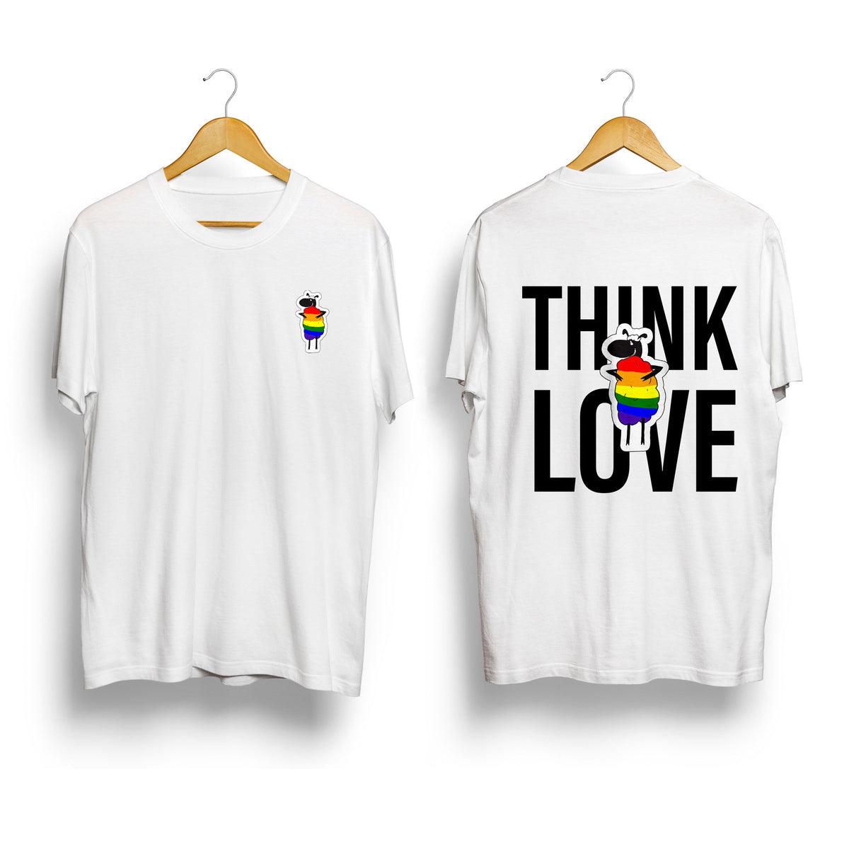 Think Love Front and Back T Shirt-Shirts-nakedpastor