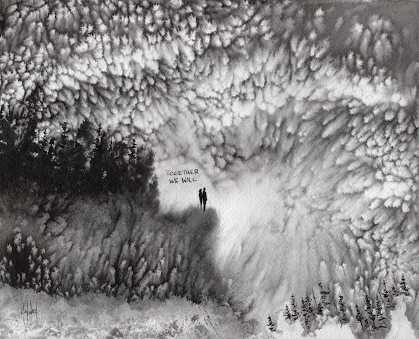 Together We Will Original Sumi Ink on Paper-Painting-nakedpastor