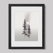 Two Pines Charcoal Drawing Print-Drawings-nakedpastor