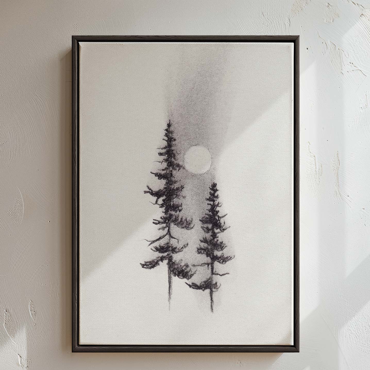 Two Pines Framed Canvas-Canvas-nakedpastor