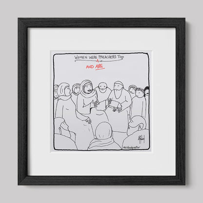 Women Preachers Cartoon Print-Cartoons-nakedpastor