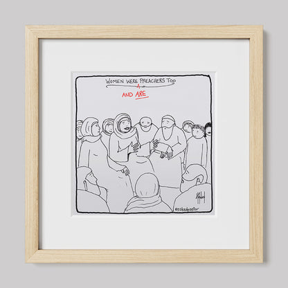 Women Preachers Cartoon Print-Cartoons-nakedpastor