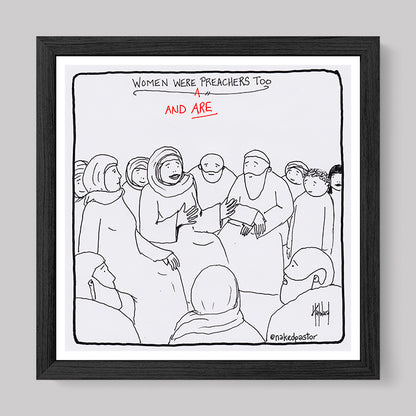 Women Preachers Cartoon Print-Cartoons-nakedpastor