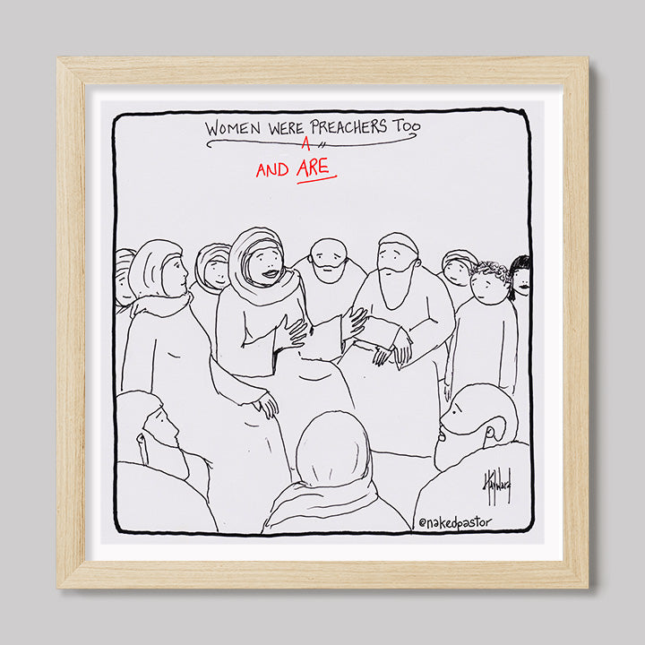 Women Preachers Cartoon Print-Cartoons-nakedpastor