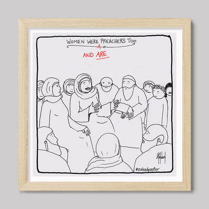 Women Preachers Cartoon Print-Cartoons-nakedpastor