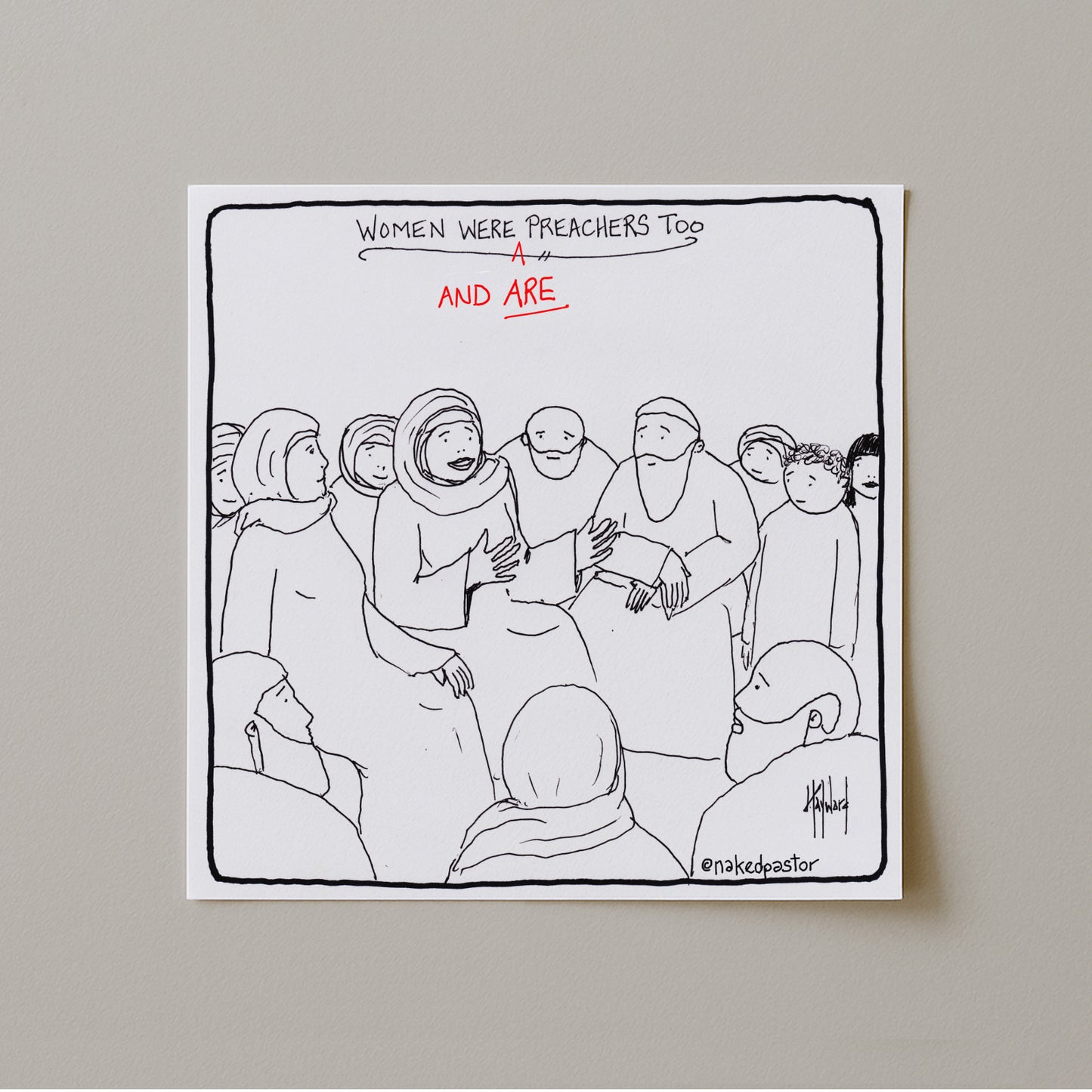 Women Preachers Cartoon Print-Cartoons-nakedpastor