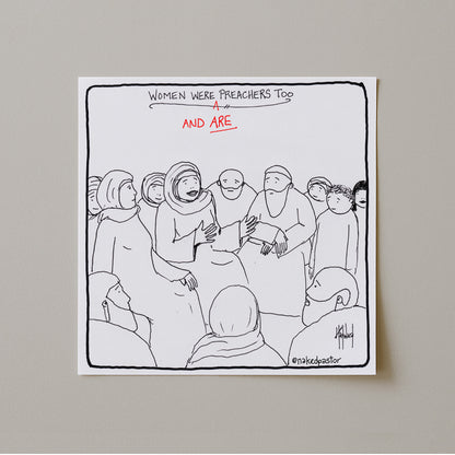 Women Preachers Cartoon Print-Cartoons-nakedpastor