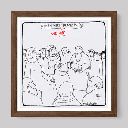 Women Preachers Cartoon Print-Cartoons-nakedpastor