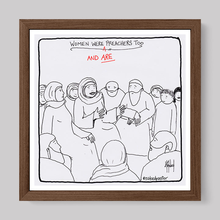 Women Preachers Cartoon Print-Cartoons-nakedpastor