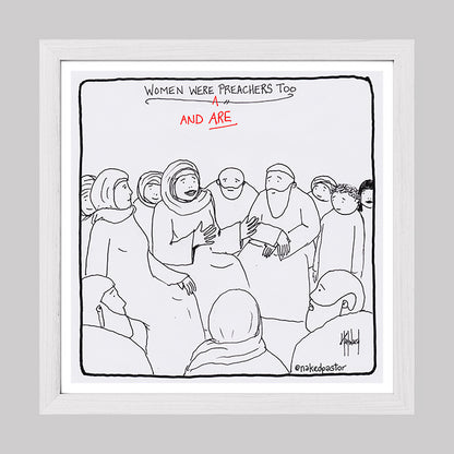 Women Preachers Cartoon Print-Cartoons-nakedpastor