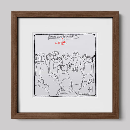 Women Preachers Cartoon Print-Cartoons-nakedpastor