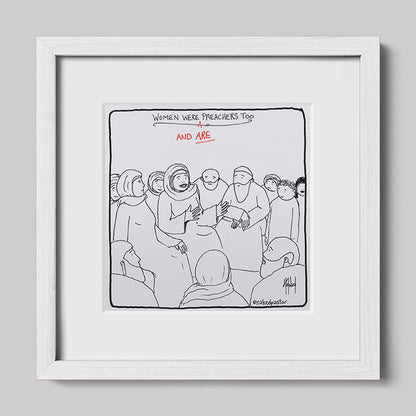 Women Preachers Cartoon Print-Cartoons-nakedpastor