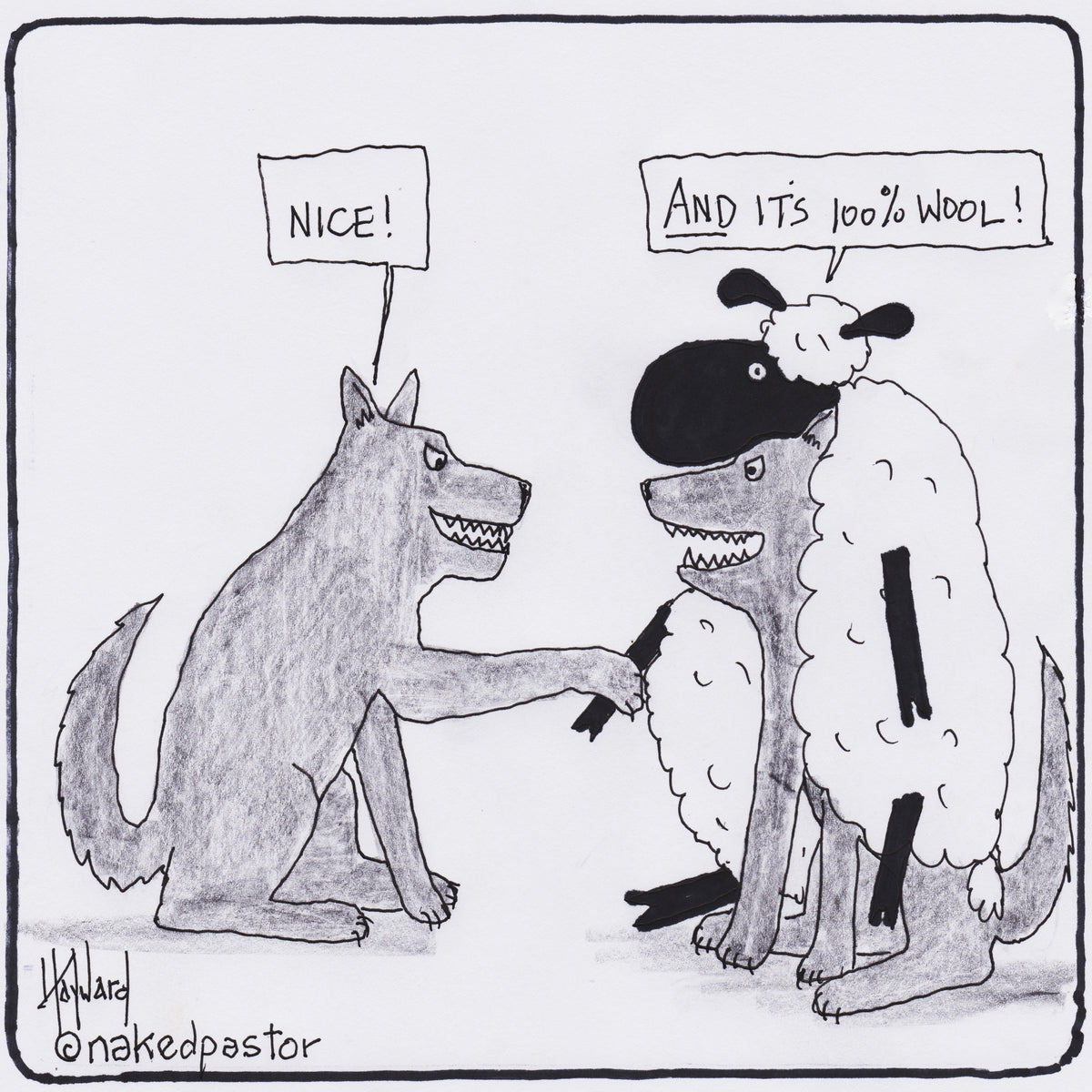 100% Wool Digital Cartoon - by nakedpastor